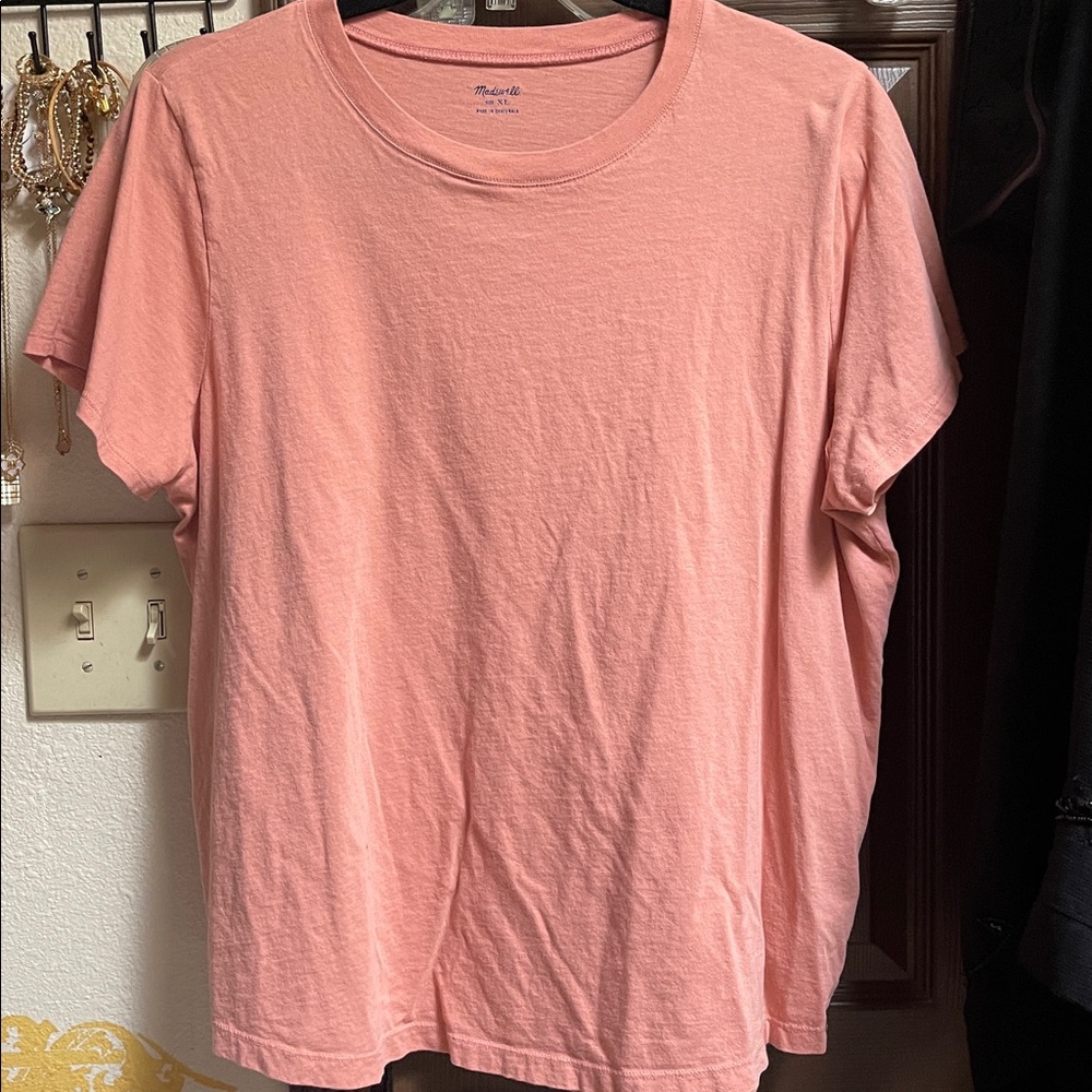 MADEWELL Pink Crew Neck T-Shirt XL